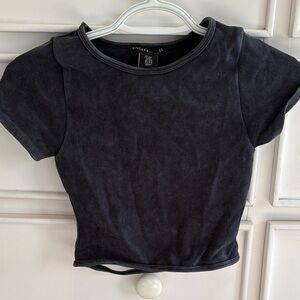 Sincerely Jules Dark Grey Open Back T Shirt
